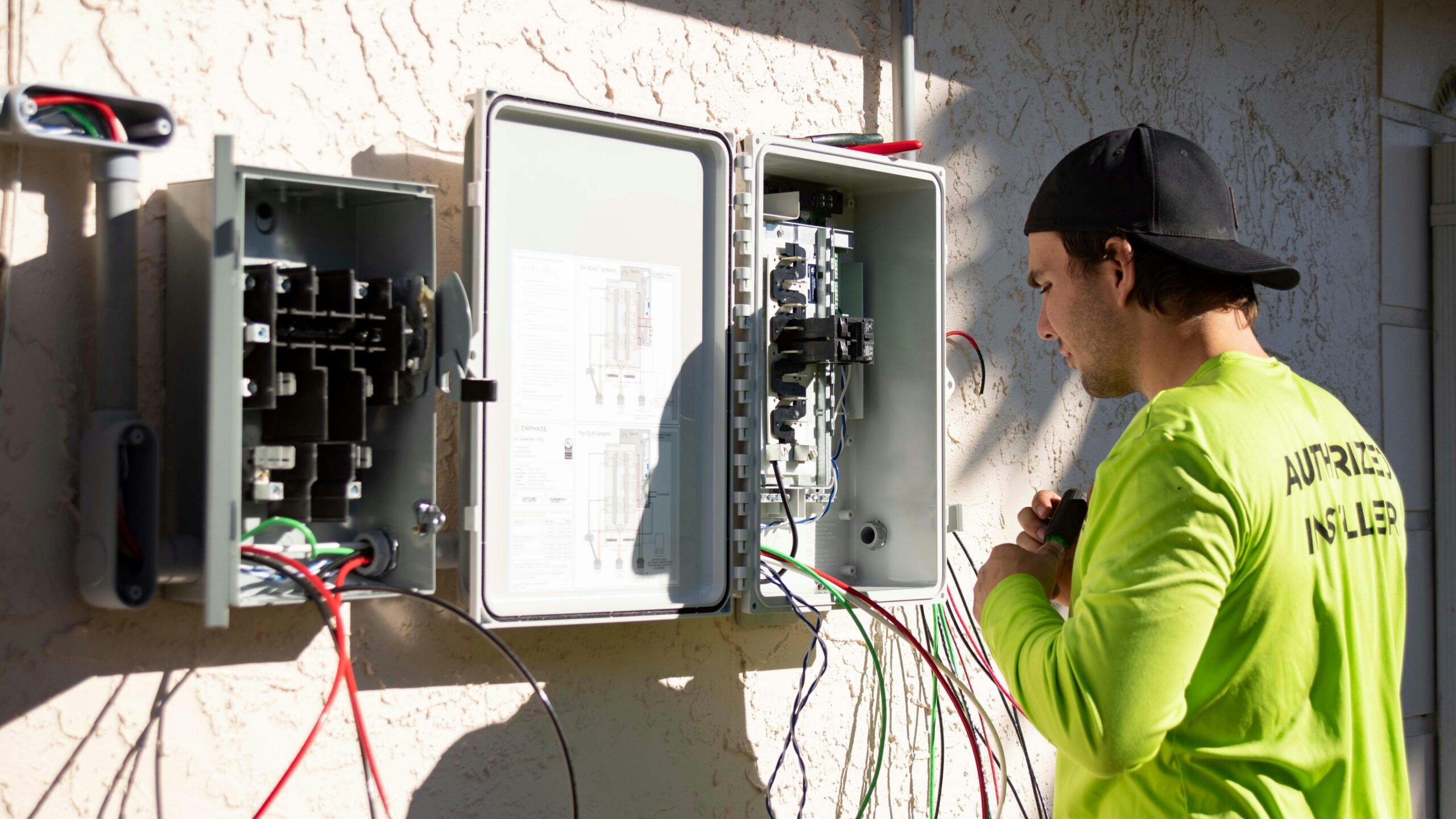 Licensed electrician performing residential electrical work in West Central Florida